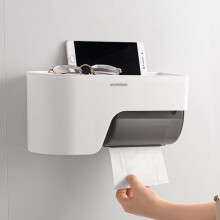 Caja de pañuelos multifuncional con rollo de papel, caja de bomba montada en la pared, caja de toallas