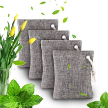 4 ambientadores desodorantes de carbón de bambú (500 g) para nevera, coche, armario, cocina, zapatos