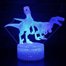 Lámpara de mesa con luz nocturna 3D colorida de dinosaurios, regalo creativo (C)