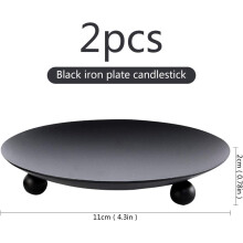 Negro - 2 piezas 0,78 "x 4,3" Candelabros de hierro forjado vintage Candelabros de metal Perfectos para
