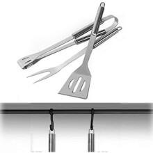 Juego de herramientas para parrilla de barbacoa, juego de sartenes de acero inoxidable con bolsa de