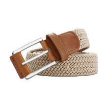 Cinturón elástico trenzado para hombre y mujer - Cinturón elástico trenzado beige 105cm