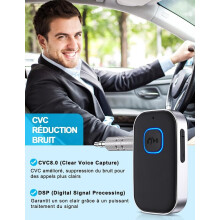 Receptor Bluetooth 5.0 para coche, adaptador Bluetooth para coche, conector auxiliar de 3,5 mm con reducción