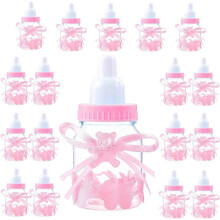 24 botellas de bombones para bautizo, dulces, decoración para baby shower de niña y fiestas de cumpleaños.