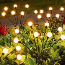 Valkoinen 10 LED-aurinkopuutarhavalo, uusi päivitetty aurinkovalo pihakäytävän koristeluun, korkea elastinen