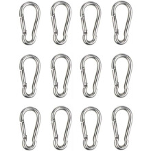 12 kpl karabiinikiinnitys Heavy Duty Sport Lock Dog Riippumatolle Swing 304 ruostumaton teräs, paksuus