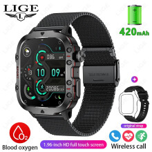 Smart Watch 2024 Robuste Militär-Smartwatch für Herren, Outdoor-Uhren, Lp68, wasserdicht, 2,01 Zoll,