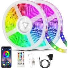 10MRGB LED-nauha, joustava, kaukosäädin, synkronoitu musiikin kanssa, sopii kodin sisustamiseen, juhliin
