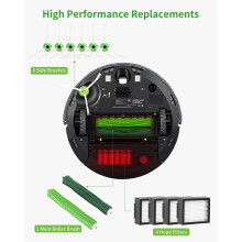 Pölynimurin varaosat iRobot Roomba -yhteensopivalle sarjalle ja I7/E5/E6 4 suodattimelle 6 sivuharjalle