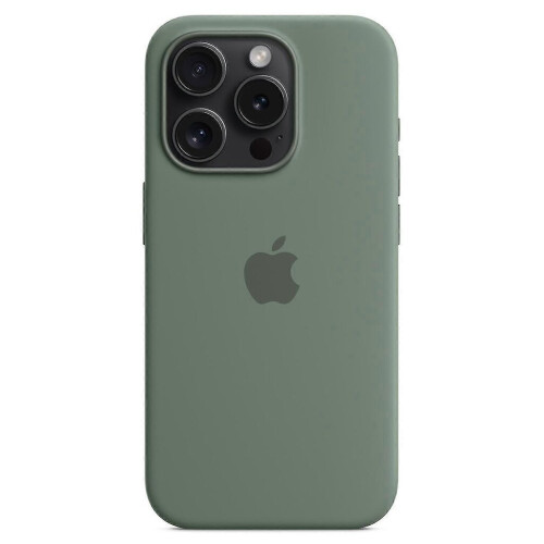 Coque de téléphone en silicone « iPhone 15 Pro » compatible avec « MagSafe », verte