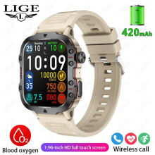 Smart Watch 2024 Robuste Militär-Smartwatch für Herren, Outdoor-Uhren, Lp68, wasserdicht, 2,01 Zoll,