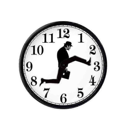 Creative Silent Mute Clock Wall Art White Inspired by Silly Walk
