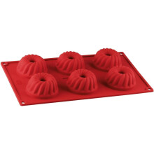 6 minisilikoni, silikonimuotti, kakkumuotti, silikonimuotti, minikakkumuotti, silikoni, punainen, 30