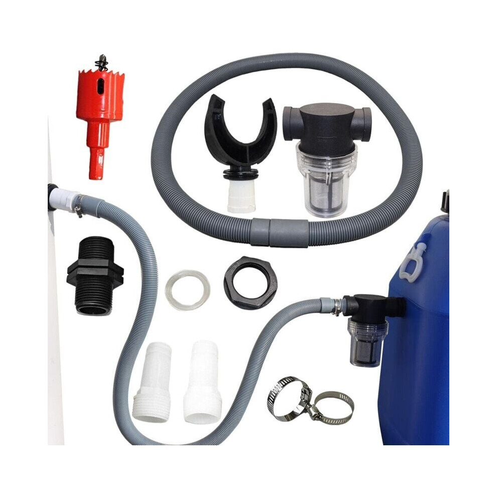 Récupérateur d'eau de pluie Crediri pour gouttières rondes avec tuyau flexible, kit de récupération