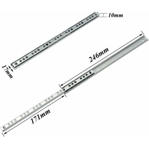 Guide per cassetti, 2 paia di cuscinetti a sfera in metallo, guide per cassetti, guide con cuscinetti 2