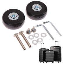 Universele reservewielen voor bagage 70x24 mm, 2 stuks. Een set rubberen metalen koffers voor een koffer-handkar