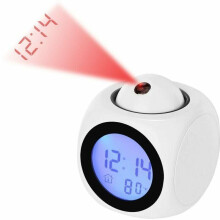 Orologio digitale con proiezione, sveglia a LED silenziosa, sveglia con proiezione a soffitto 12/24