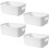 white plastic storage baskets that can be used for cosmetic storage, small organization and kitchen 2
