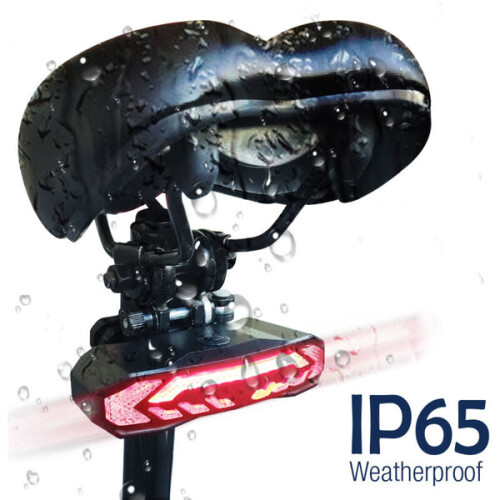 Bicycle turn signal and alarm, with mounting bracket, tail light with remote control, 5 lighting modes, 2