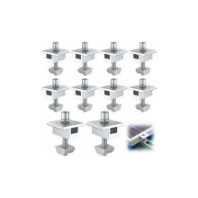 10 piezas de soporte de panel solar de aluminio, abrazadera central en forma de T, soporte de panel