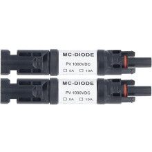 2 piezas de conectores para paneles solares de 1000 V, enchufe MC4, diodo antirretroceso incorporado,