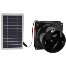 Extractor de aire solar de 10 W y 12 V con tubo redondo y panel solar ABS, kit de ventilación para gallinero.