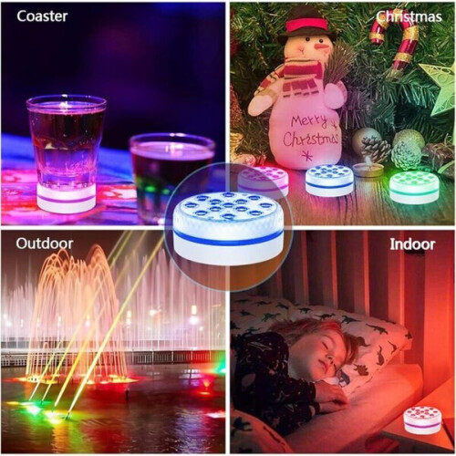 Proyector de luz subacuática multicolor impermeable con control remoto para piscinas elevadas. 2