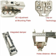 35mm 105 degree semi-covered hinges with buffer for kitchen cabinet doors, furniture hinges, cabinets,