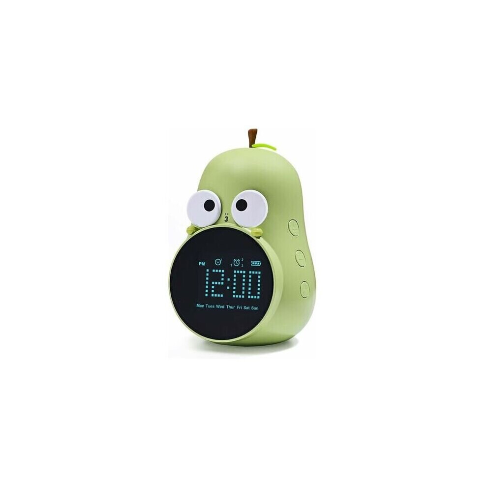 Réveil multifonctionnel en forme de poire, réveil lumineux pour enfants, grand réveil créatif,