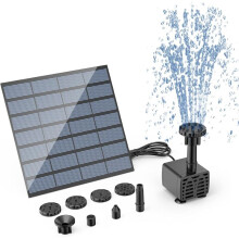 Fontana solare da giardino Crediri con 6 getti, design fai da te, ideale per giardini, stagni, piscine