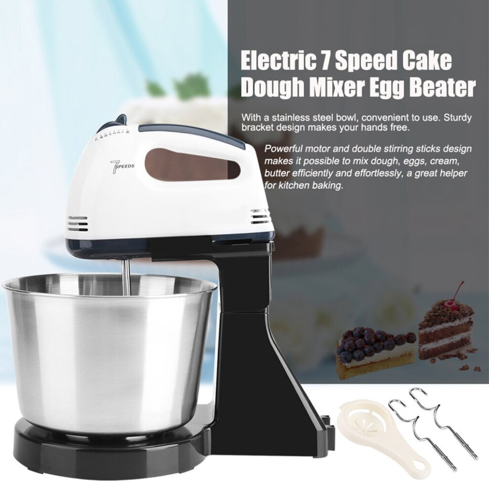 Batteur électrique à 7 vitesses pour gâteaux, pain, œufs, avec bol, 180-350 W