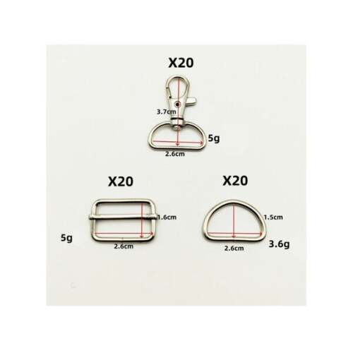 Sewing Accessory Set with Swivel Hook, D-Ring and Metal Buckle for Backpack Attachment, Sewing Strap 2