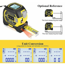 Scanner 3-in-1 digitale lasermeter met kruislaserlijn, 131ft digitale laserafstandsmeter, 16ft