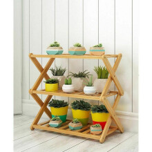 3-stöckiges Schuhregal aus Bambus für Zuhause, Wohnzimmer, Balkon, 50 cm lang