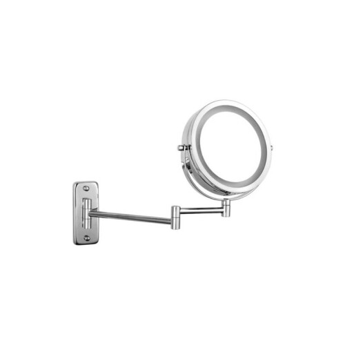 LED Makeup Mirror - Wall Mounted - 360 Rotating Double Sided Makeup Mirror - Foldable Strap. Dimmable