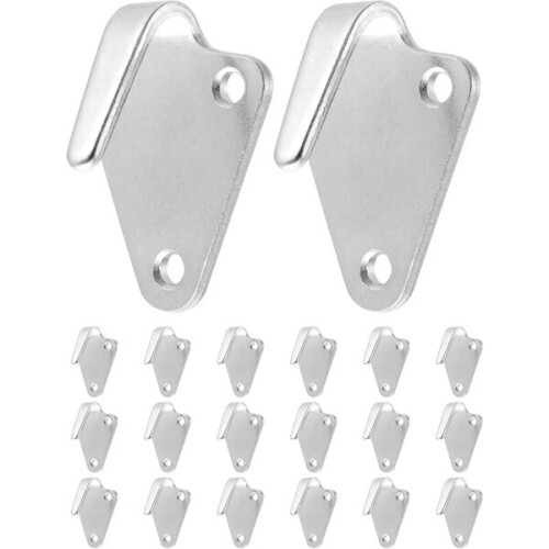Ahlsen 20 Pack Three Hole Retractable Hooks - Galvanized Cast Iron - For Tarps & Trawls 2