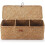 Cesta de almacenamiento de algas marinas con tapa, caja rectangular de mimbre con compartimentos para 3