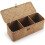 Cesta de almacenamiento de algas marinas con tapa, caja rectangular de mimbre con compartimentos para 1