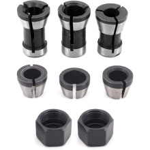 Mandrin de conversion pour tondeuse à pièces - 6 mm, 6,35 mm, 8 mm + 2 écrous