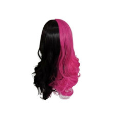 Film Draculaura Cosplay Kostuum Pruiken Lang Zwart Roze Hittebestendig Synthetisch Haar Halloween Feest
