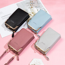 Borsa a tracolla da donna, piccola, morbida in pelle PU, portafoglio per cellulare, mini borsa a tracolla