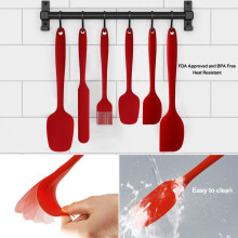 Set di 6 spatole in silicone da cucina, utensili in silicone antiaderenti per uso alimentare resistenti