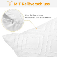 Wit - 2 stuks Bohemian kussenslopen 80x80cm Microvezel kussenslopen met rits Superzachte hoge kwaliteit