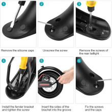 Parafango posteriore per monopattino elettrico Xiaomi M365/M365 Pro, con staffa parafango posteriore,