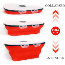 Punainen 1 kpl elintarvikelaatuinen silikonipizzarasia Taitettava ja uudelleenkäytettävä pizzarasia