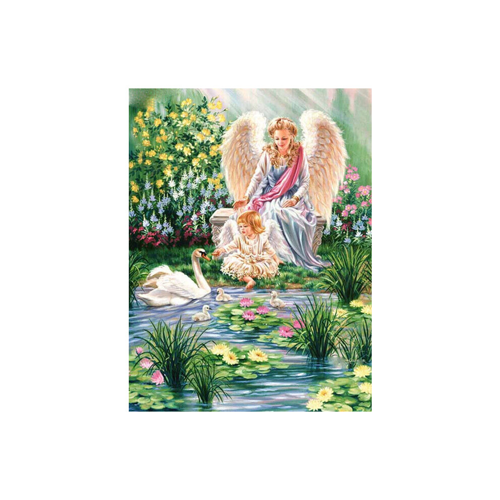 Peinture diamant ange, peinture diamant 5D conte de fées broderie diamant ensemble complet, peinture