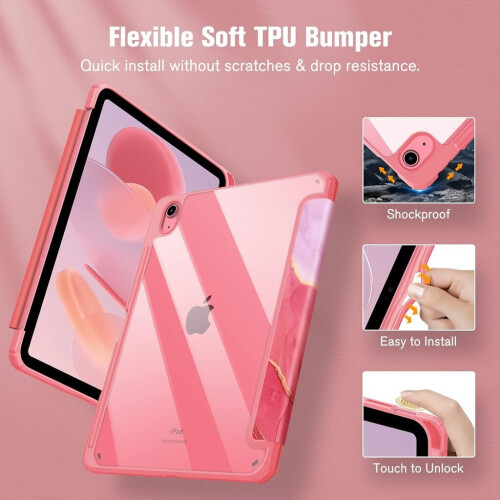 Pink-ipad 10 (2022) tablet triangular acrylic case