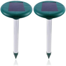 Pakkaus sisältää 2 Solar Mole Repeller Ultraääni Mole Repeller Älykäs Solar Mole Hunter yhdistää äänet