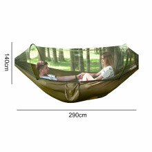 Hamaca de camping con mosquitero, ideal para viajes al aire libre, ideal para mochileros, color verde