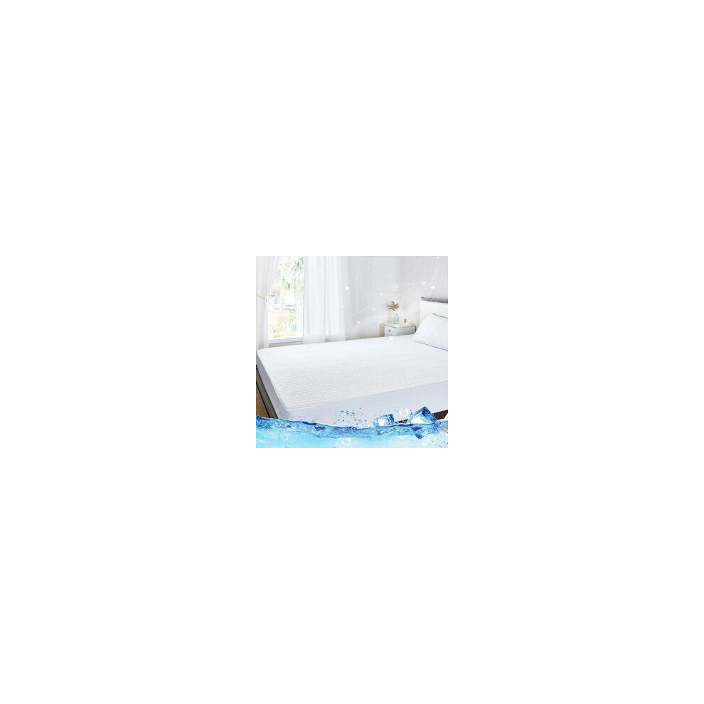 Protège-matelas 140x200 cm - housse de matelas rafraîchissante avec drap, surmatelas rafraîchissant